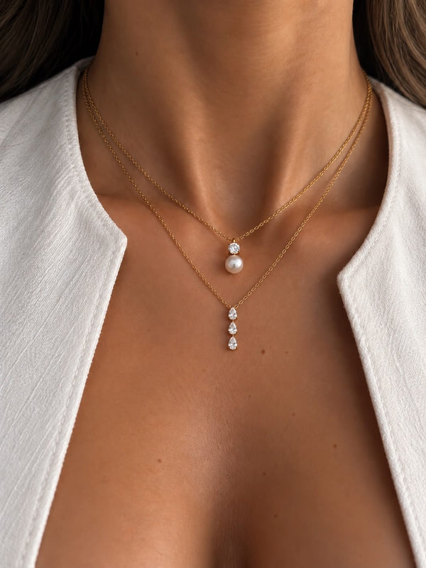 "TRIPLE DROP NECKLACE"