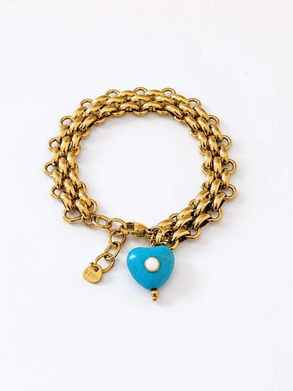 "HAWLITE HEART BRACELET"