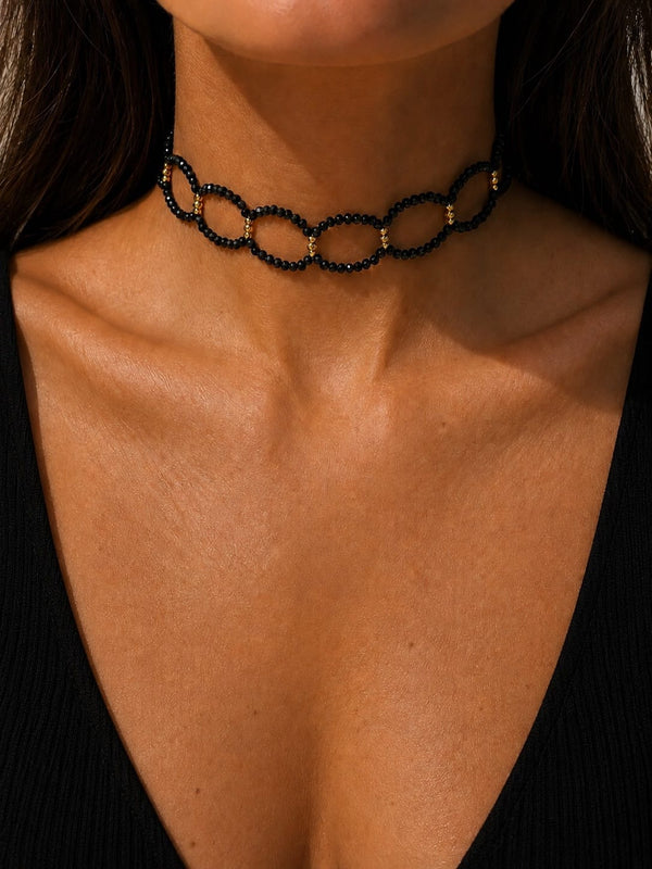 "CHOKER  CRYSTAL BLACK"